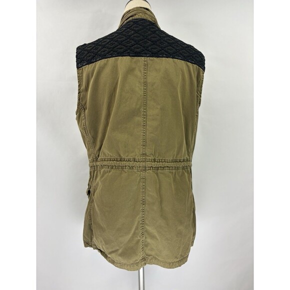 Maison Scotch by Scotch & Soda Cargo Utility Vest Olive Green Medium Drawstring - Picture 2 of 15